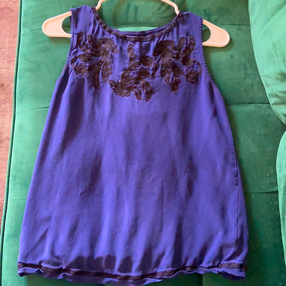 Madewell Navy Silk Sleeveless Tank